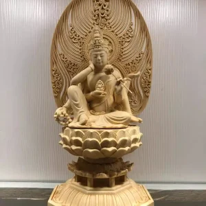 Bouddha de la Compassion aux Six Bras en Bois