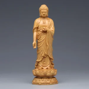 Bouddha Sakyamuni Bhumisparsha Mudra en Bois