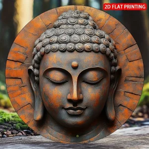 Tête de Bouddha Méditant en Métal