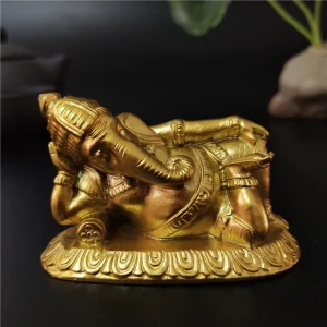 Ganesh Couché Feng Shui Doré Couché