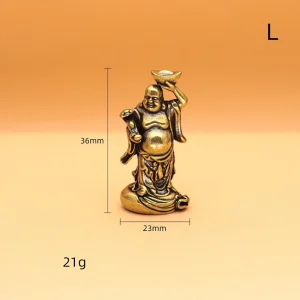 Mini Bouddha Rieur Debout en Cuivre