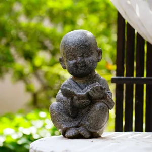 Bouddha Moine Enfant Paisible en Lecture