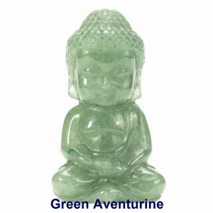 Mini Bouddha Assis Méditant en Aventurine Verte