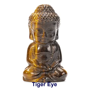 Mini Bouddha Méditation en Pierre Œil de Tigre