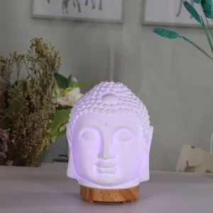 Tête de Bouddha Blanche Diffuseur Huiles Essentielles