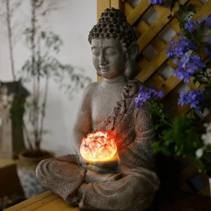 Bouddha Assis en Méditation avec Lotus Lumineux