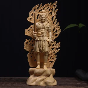 Sculpture d'Acalanatha le Seigneur Immuable en Bois