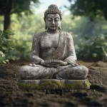 Bouddha en Méditation Profonde Style Pierre Vieillie