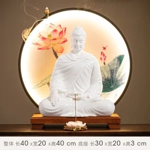 Choix de Bouddha en Méditation Devant une Lampe en Cercle