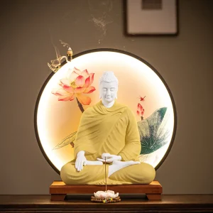 Choix de Bouddha Méditant Devant un Halo en Washi