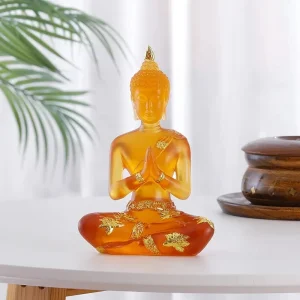 Choix Bouddha Zen Thaïlandais Assis Orange et Doré