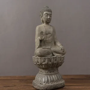Statue de Bouddha de Jardin Sur Grand Lotus
