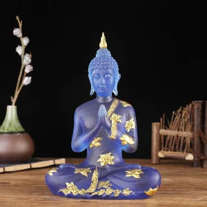 Choix Bouddha Zen Thaïlandais Assis Bleu et Doré