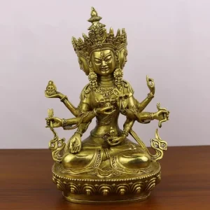 Statue Avalokiteshvara à Trois Têtes et Huit Mains